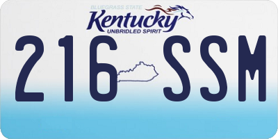 KY license plate 216SSM