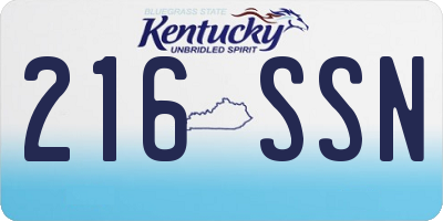 KY license plate 216SSN