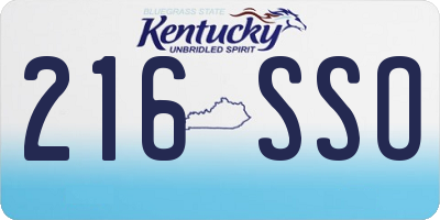 KY license plate 216SSO