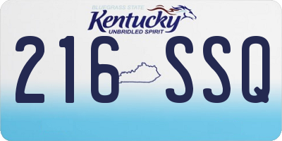KY license plate 216SSQ