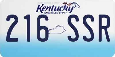 KY license plate 216SSR