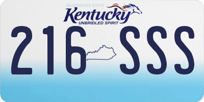 KY license plate 216SSS