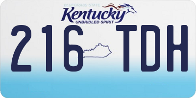 KY license plate 216TDH