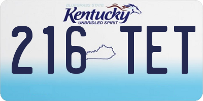 KY license plate 216TET
