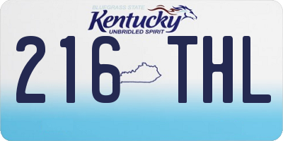 KY license plate 216THL