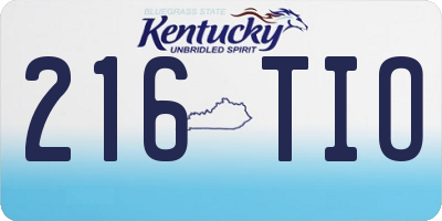KY license plate 216TIO