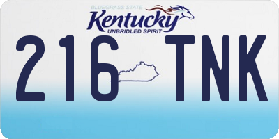 KY license plate 216TNK