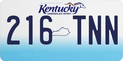 KY license plate 216TNN
