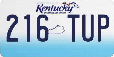 KY license plate 216TUP