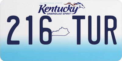 KY license plate 216TUR