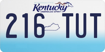 KY license plate 216TUT