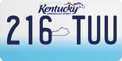 KY license plate 216TUU