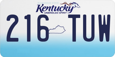 KY license plate 216TUW