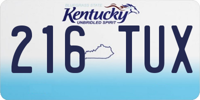 KY license plate 216TUX