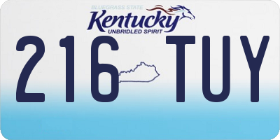 KY license plate 216TUY
