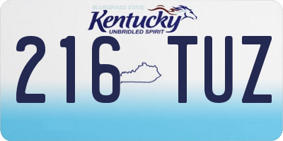 KY license plate 216TUZ