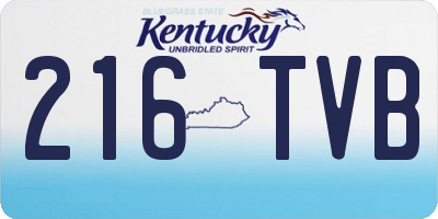 KY license plate 216TVB
