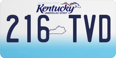 KY license plate 216TVD