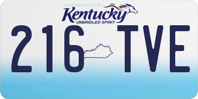 KY license plate 216TVE