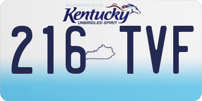 KY license plate 216TVF