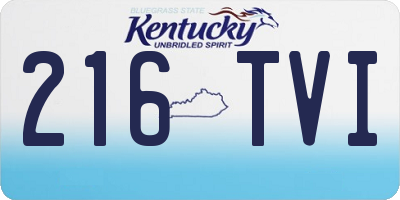 KY license plate 216TVI