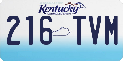 KY license plate 216TVM