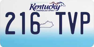 KY license plate 216TVP