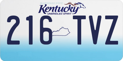 KY license plate 216TVZ