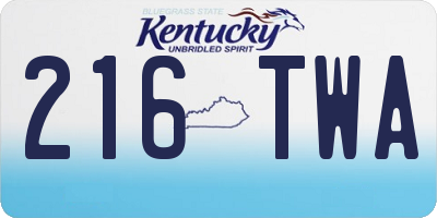 KY license plate 216TWA