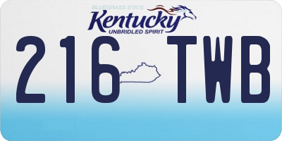 KY license plate 216TWB