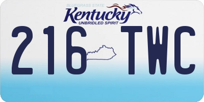 KY license plate 216TWC
