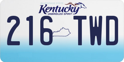 KY license plate 216TWD