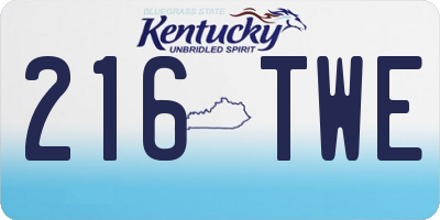 KY license plate 216TWE
