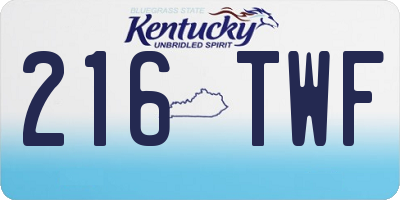KY license plate 216TWF