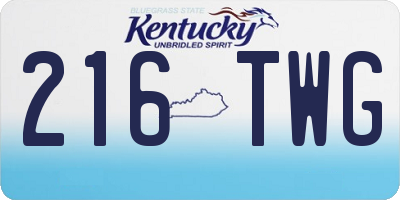 KY license plate 216TWG