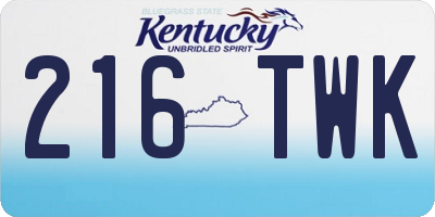 KY license plate 216TWK