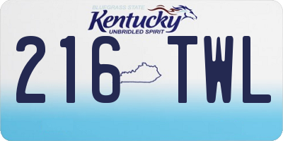 KY license plate 216TWL