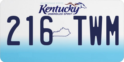 KY license plate 216TWM