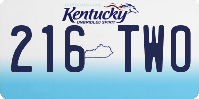 KY license plate 216TWO