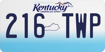 KY license plate 216TWP