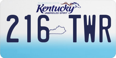 KY license plate 216TWR