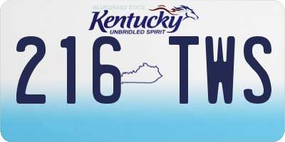 KY license plate 216TWS