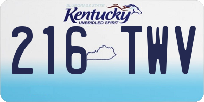 KY license plate 216TWV