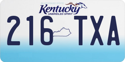 KY license plate 216TXA