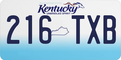 KY license plate 216TXB