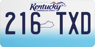 KY license plate 216TXD