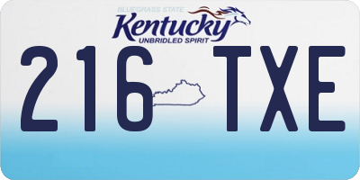 KY license plate 216TXE
