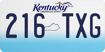 KY license plate 216TXG