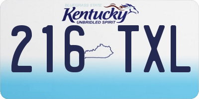KY license plate 216TXL