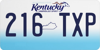 KY license plate 216TXP